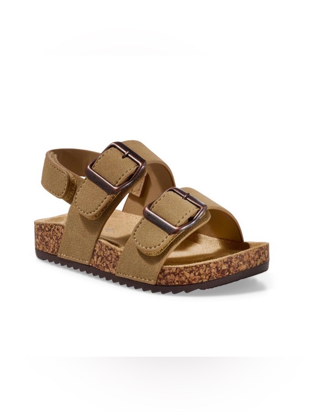 Toddlers Sz 8 Sand Colored Suede Velcro Strap Sandals